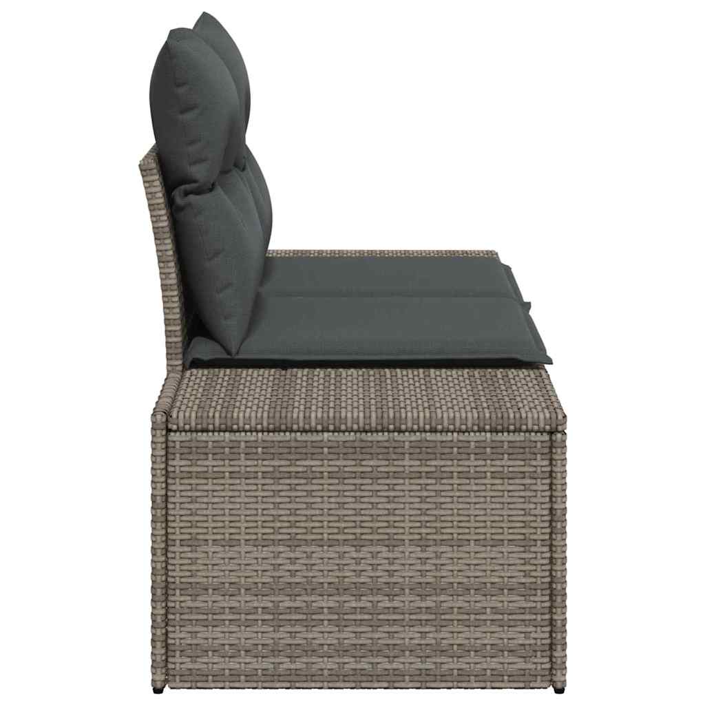 Havemøbelsofa med pude Grå 123 x 62 x 69cm polyrattan