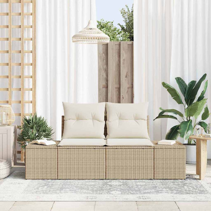 Havemøbelsofa med pude Beige 123 x 62 x 69cm polyrattan