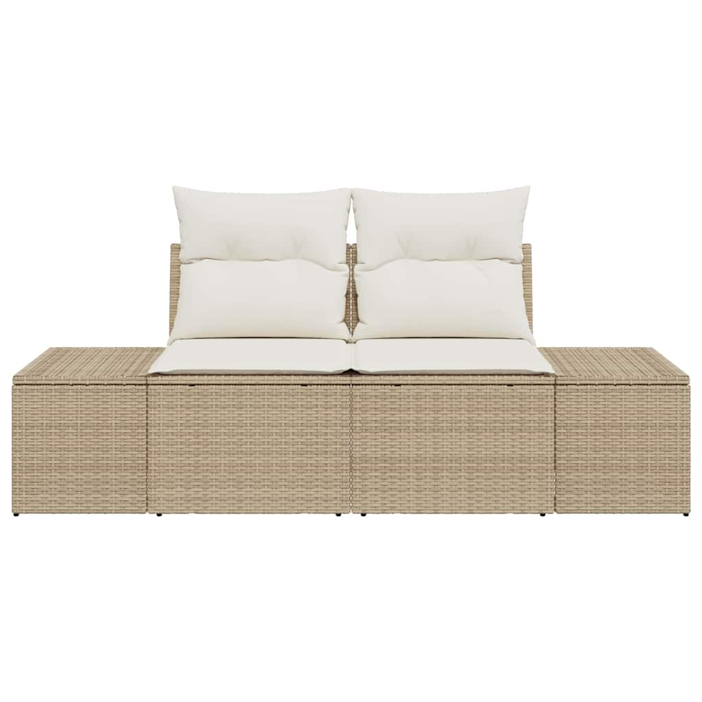 Havemøbelsofa med pude Beige 123 x 62 x 69cm polyrattan