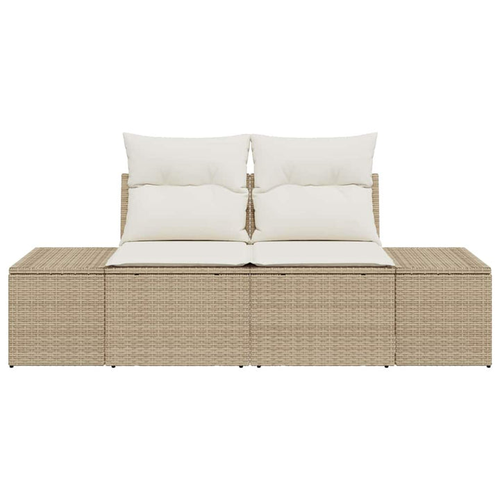 Havemøbelsofa med pude Beige 123 x 62 x 69cm polyrattan