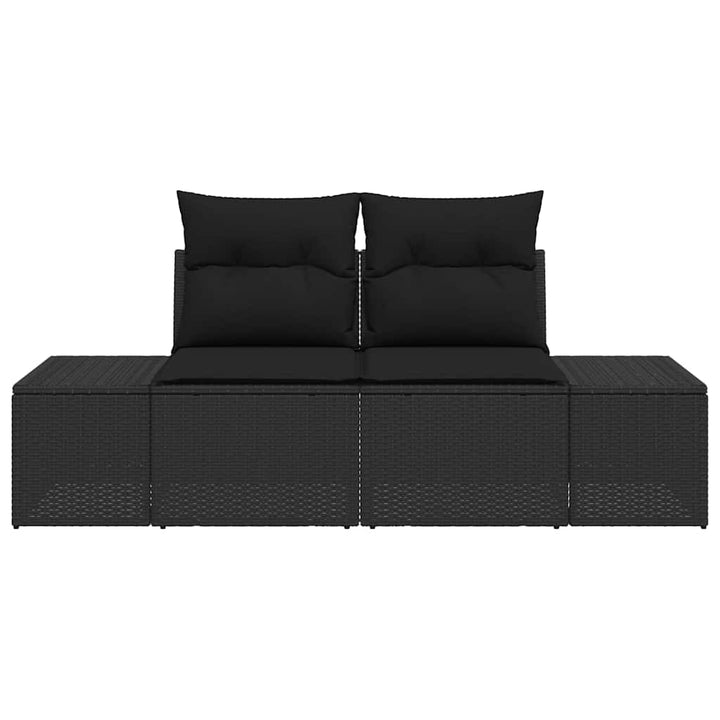 Havemøbelsofa med pude Sort 123 x 62 x 69cm polyrattan