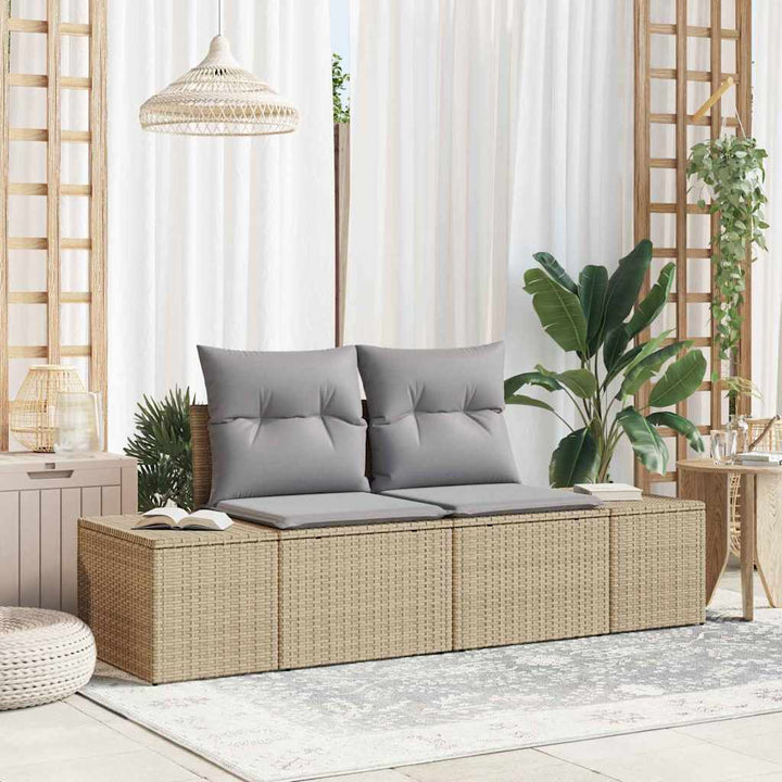 Havemøbelsofa med pude Beige 123 x 62 x 69cm polyrattan