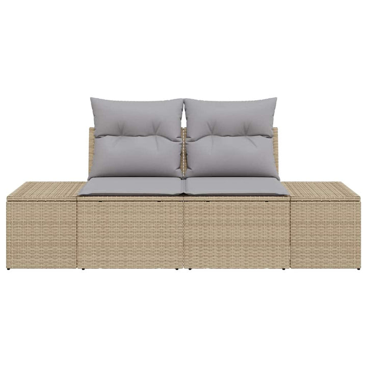 Havemøbelsofa med pude Beige 123 x 62 x 69cm polyrattan