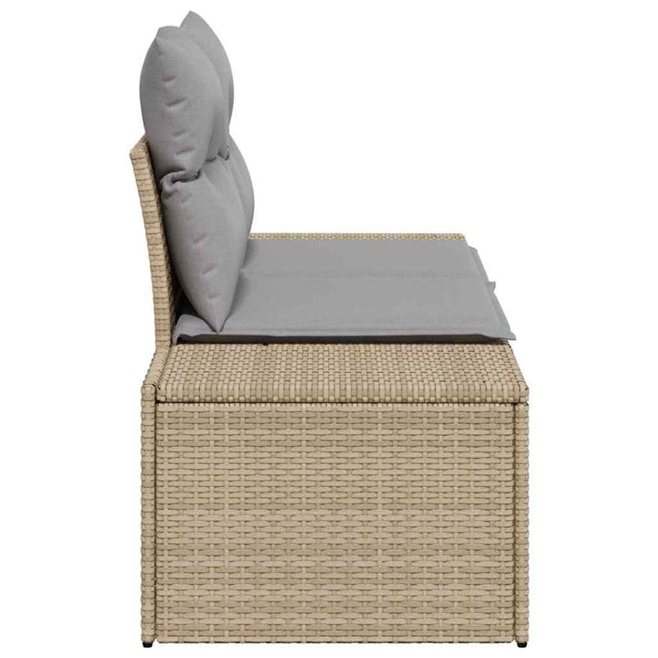 Havemøbelsofa med pude Beige 123 x 62 x 69cm polyrattan