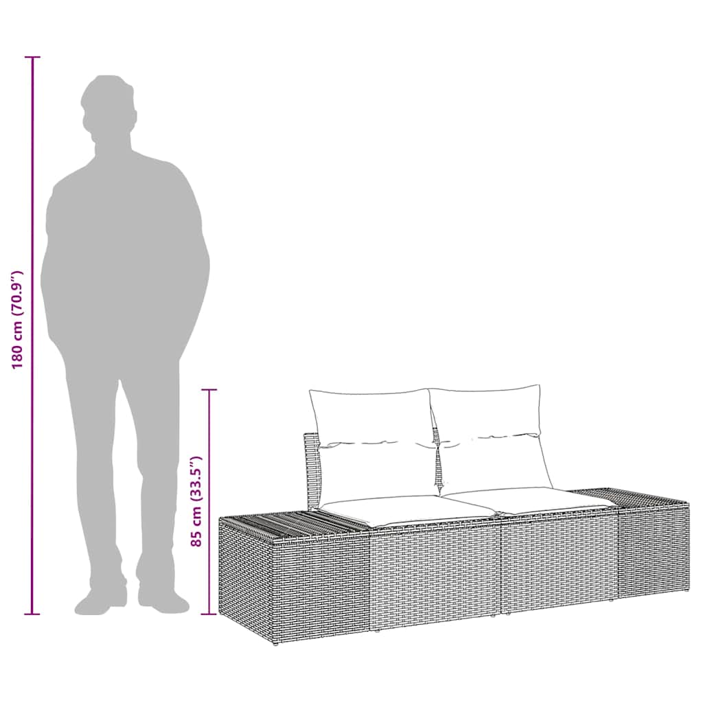 Havemøbelsofa med pude Beige 123 x 62 x 69cm polyrattan