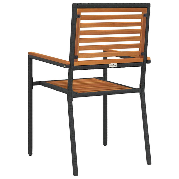 Have stapelstole 2 pcs Brun og sort Solid akacietræ, PE rattan