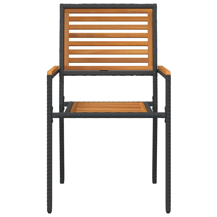 Have stapelstole 2 pcs Brun og sort Solid akacietræ, PE rattan