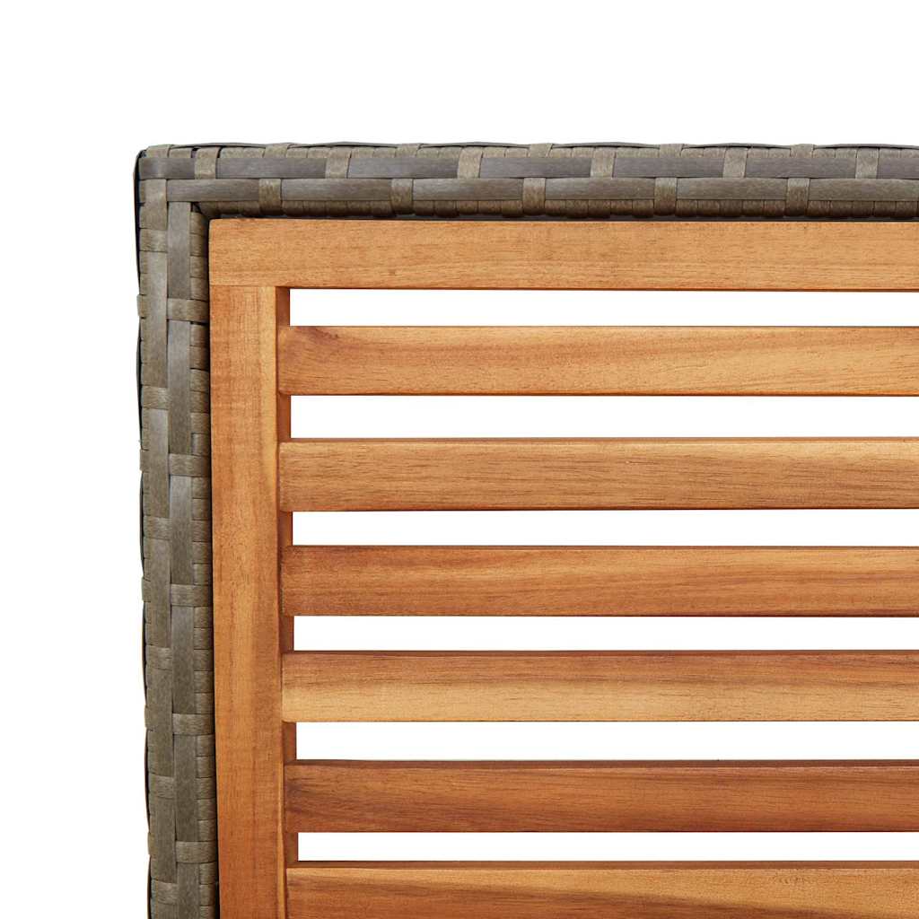 Have stapelstole 2 pcs Brun og grå Solid akacietræ, PE rattan