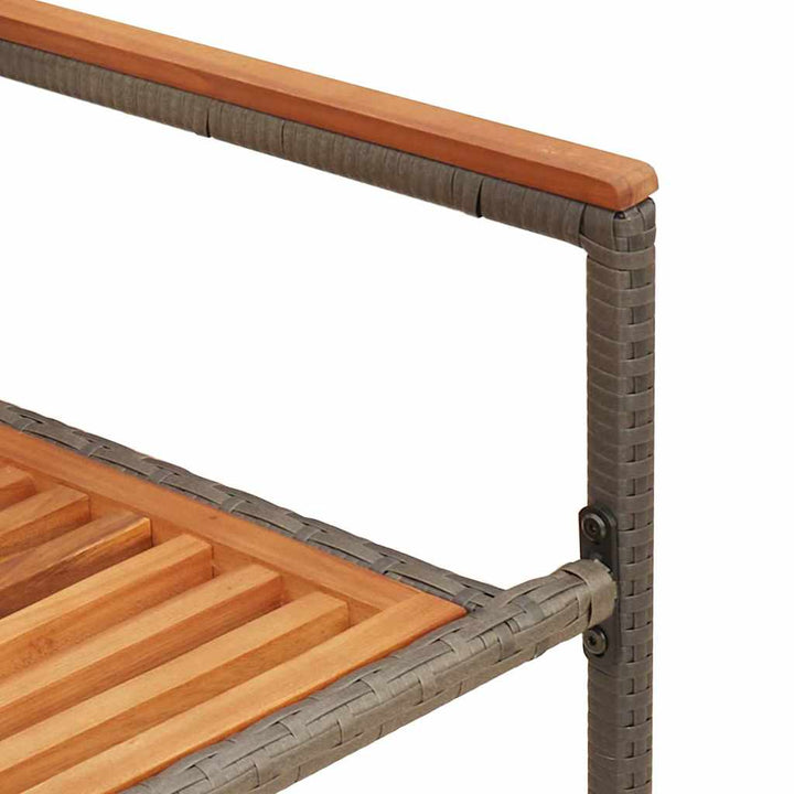 Have stapelstole 2 pcs Brun og grå Solid akacietræ, PE rattan
