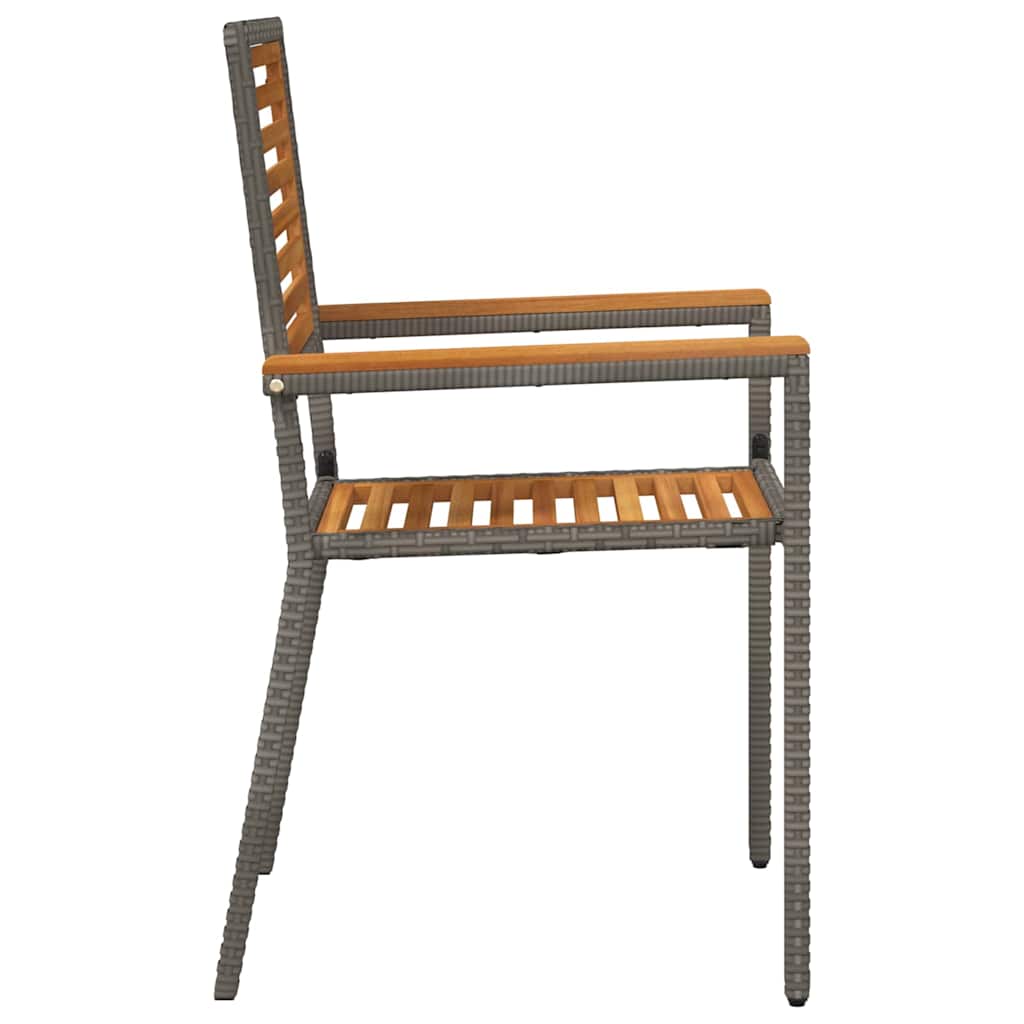 Have stapelstole 2 pcs Brun og grå Solid akacietræ, PE rattan