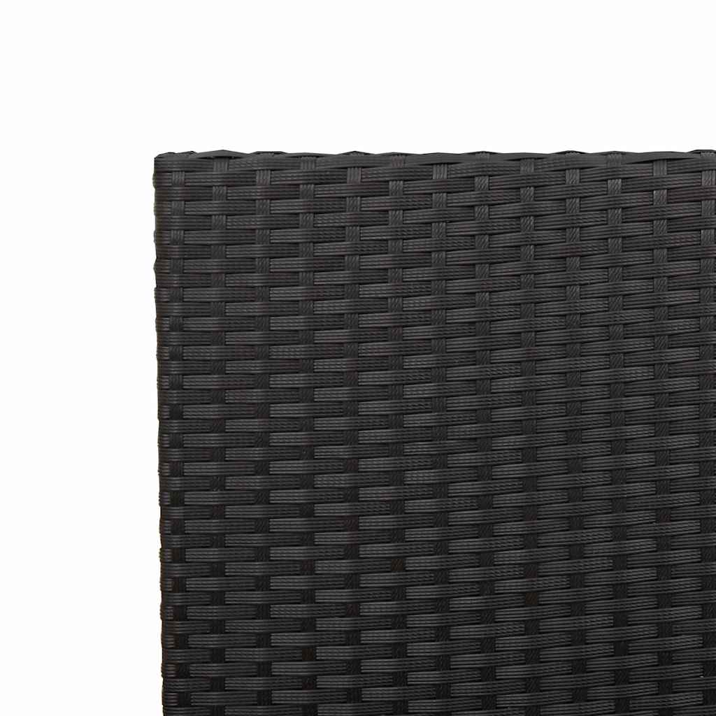 Have stapelstole 2 pcs Sort og Brunt PE rattan, Solid akacietræ