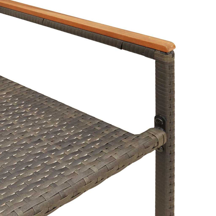 Have stapelstole 2 pcs Grå og Brun PE rattan, Solid akacietræ