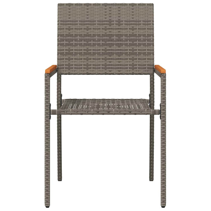 Have stapelstole 2 pcs Grå og Brun PE rattan, Solid akacietræ
