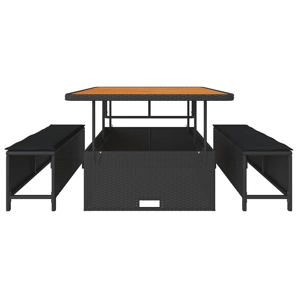 Have Spisebordssæt Sort Poly rattan