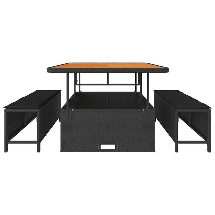 Have Spisebordssæt Sort Poly rattan