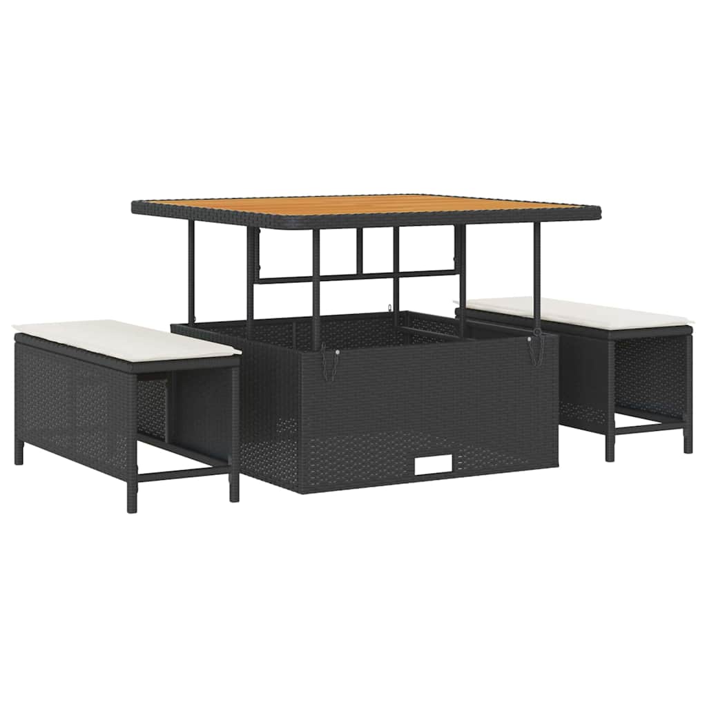 Have Spisebordssæt Sort Poly rattan