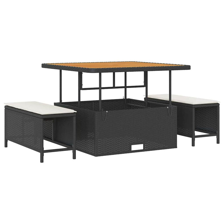 Have Spisebordssæt Sort Poly rattan