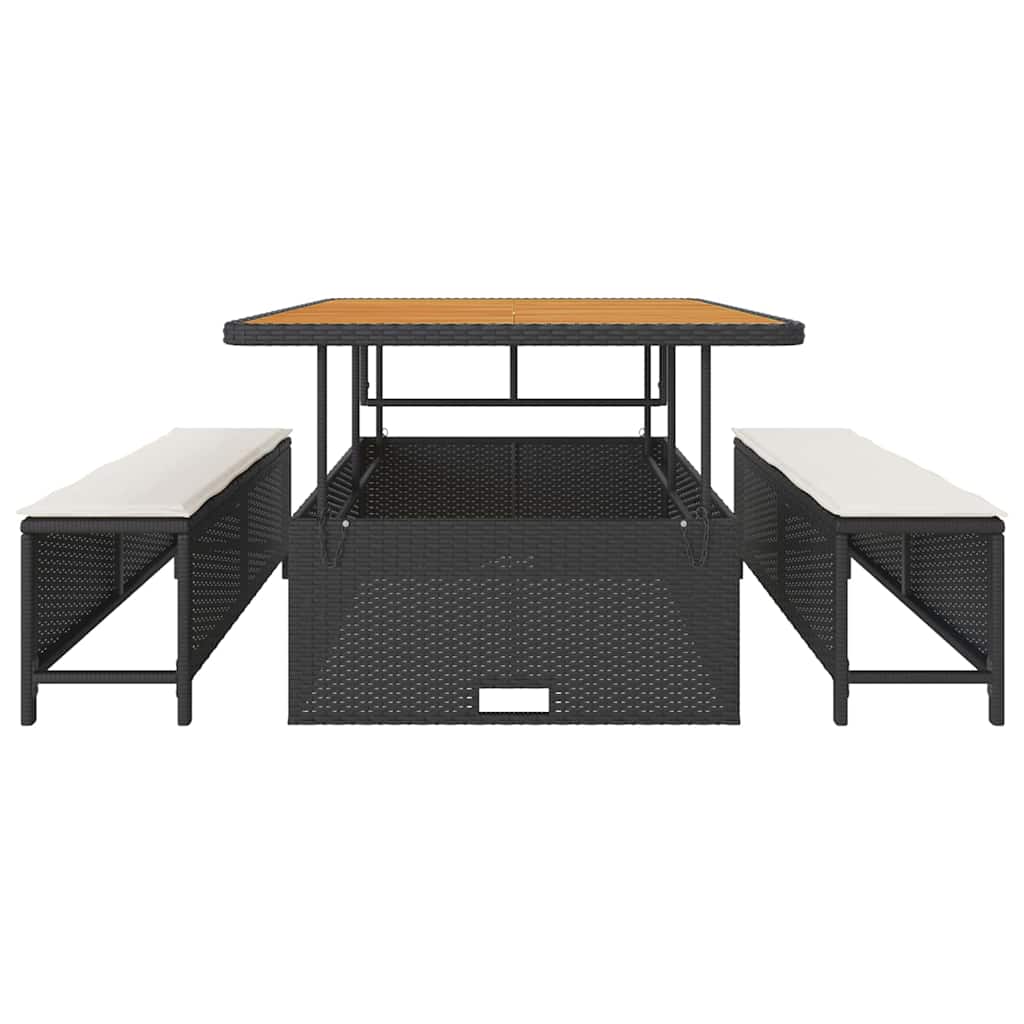 Have Spisebordssæt Sort Poly rattan