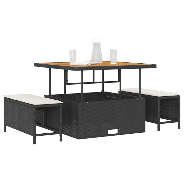 Have Spisebordssæt Sort Poly rattan