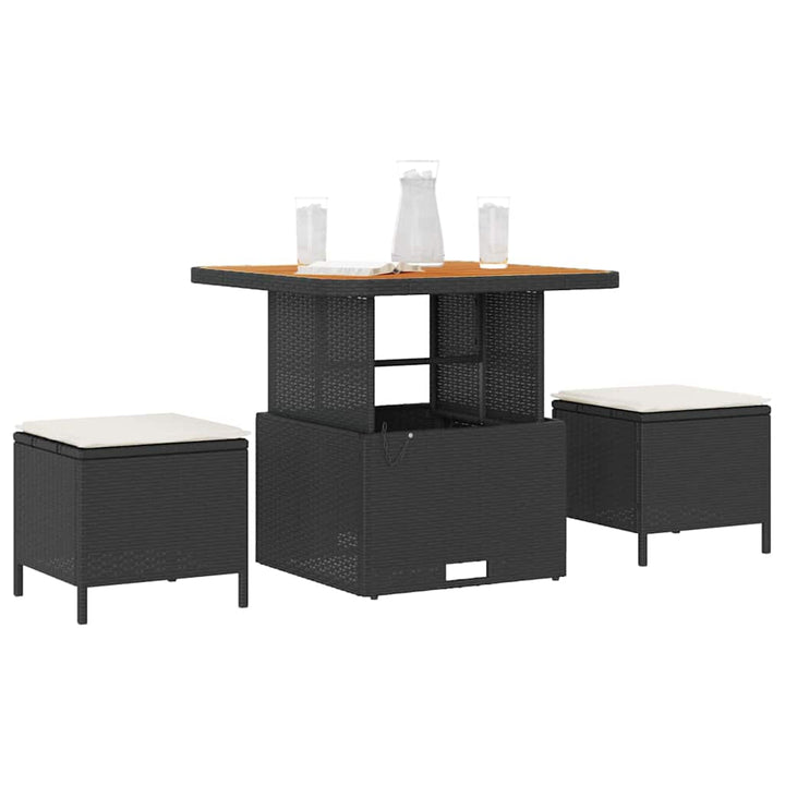 Have Spisebordssæt Sort Poly rattan