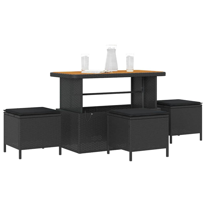 Have Spisebordssæt Sort Poly rattan