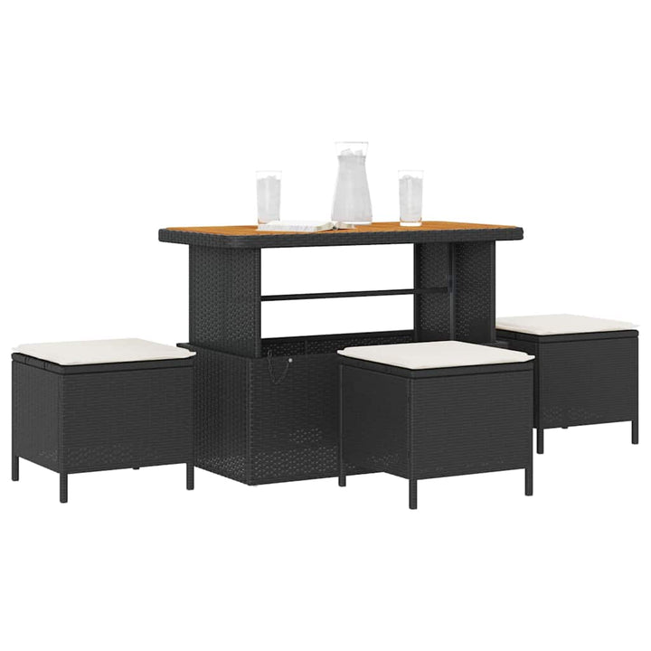 Have Spisebordssæt Sort Poly rattan