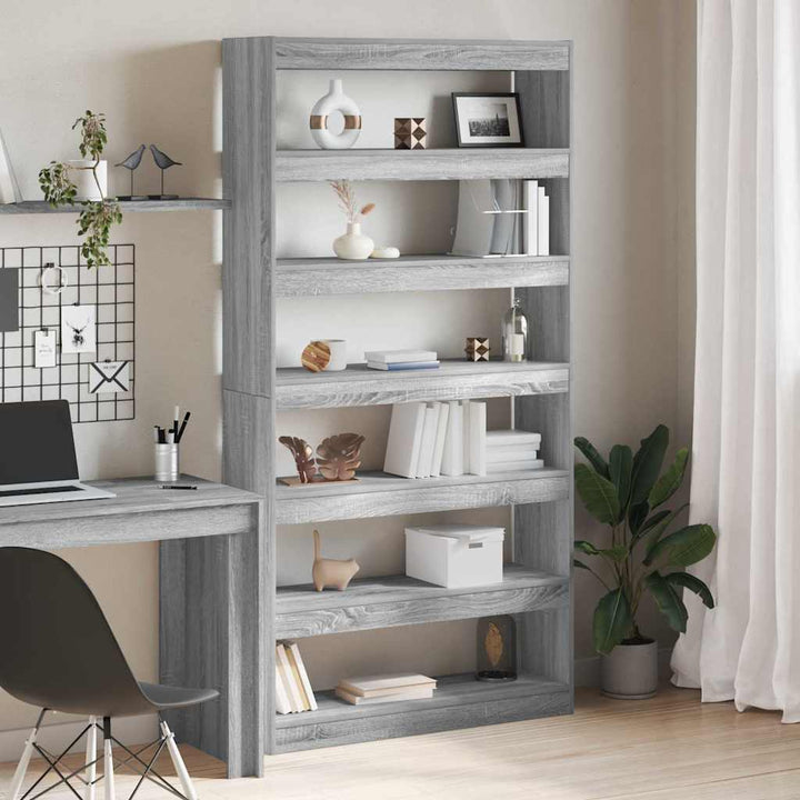 Bogskab Grå sonoma-eg 100 x 30 x 198 cm Konstrueret træ