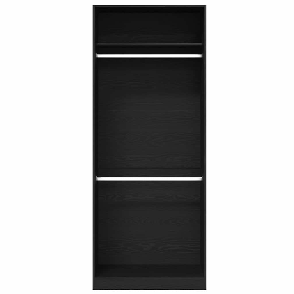 Garderobeskab Sort eg 80 x 50 x 200 cm Konstrueret træ