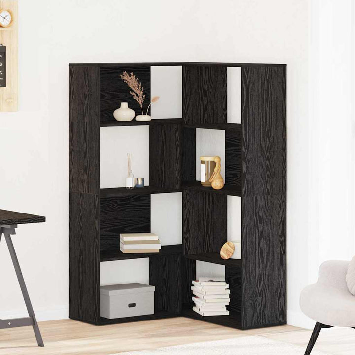 Bogskab Sort eg 140 x 30 x 140 cm Konstrueret træ