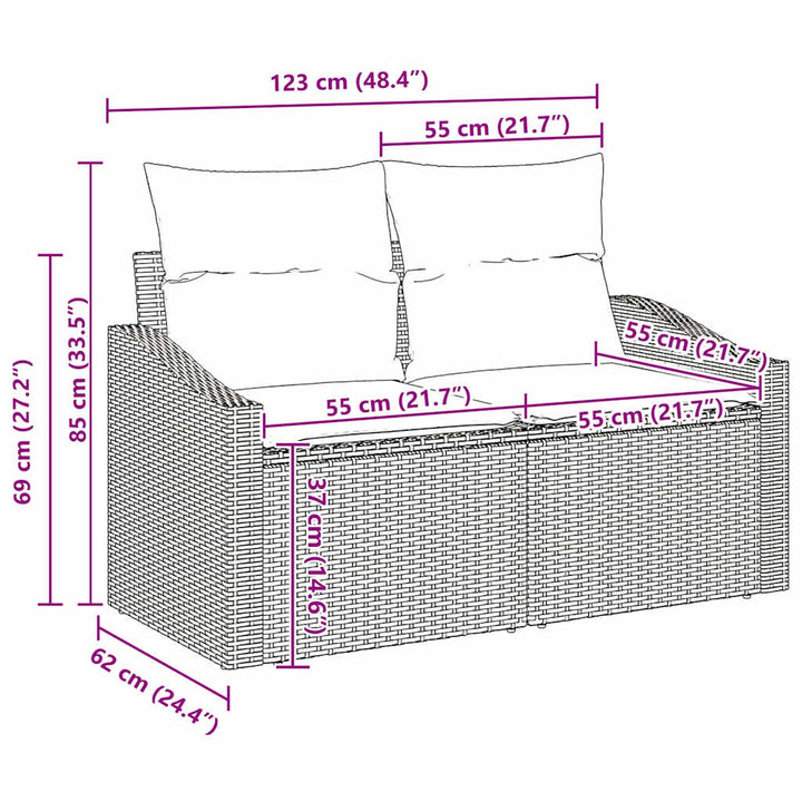Havesofa Sæt med pude med pude 5 pcs Lysegrå 55 x 55 x 37 cm