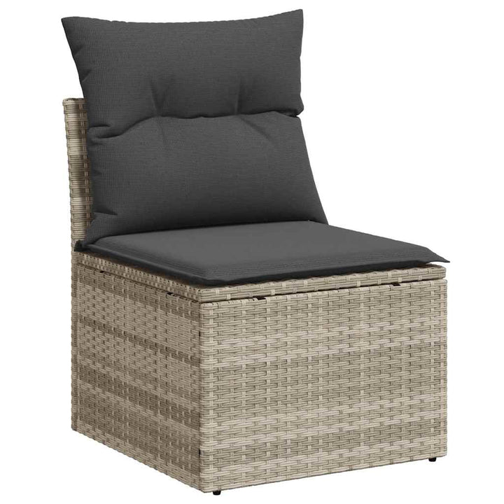 Havesofa Sæt med pude med pude 7 pcs Lysegrå 55 x 55 x 37 cm