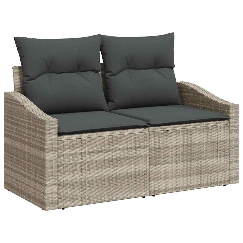 Havesofa Sæt med pude med pude 8 pcs Lysegrå 55 x 55 x 37 cm