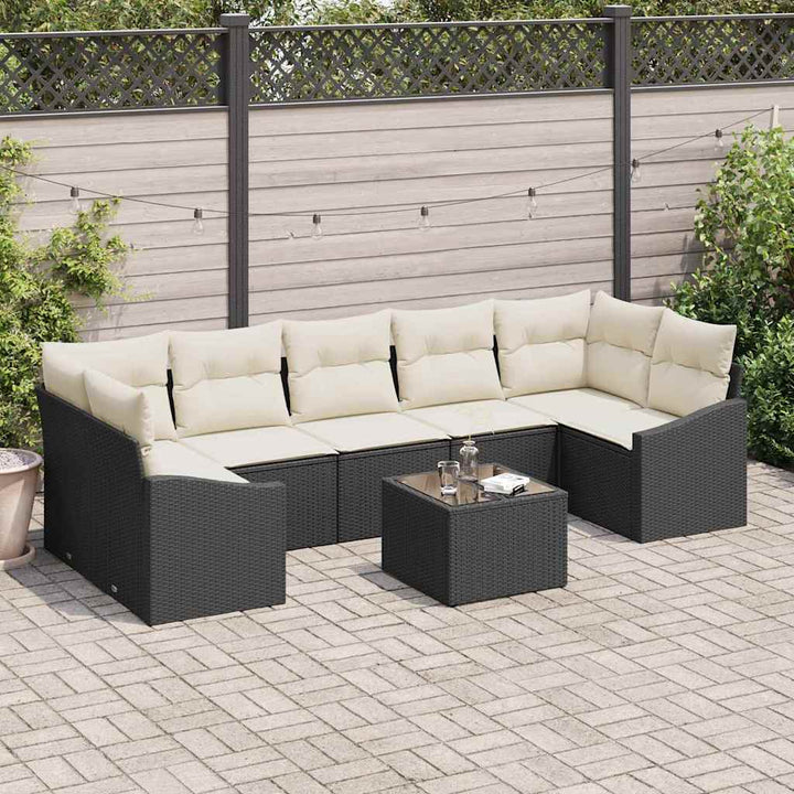Havesofa Sæt med pude med pude Sort og Cream 55 x 55 x 37 cm