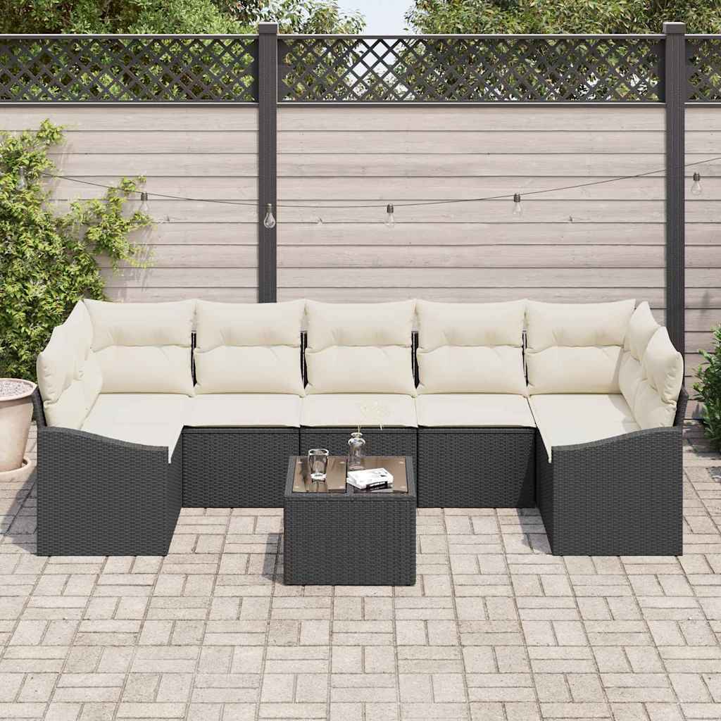 Havesofa Sæt med pude med pude Sort og Cream 55 x 55 x 37 cm