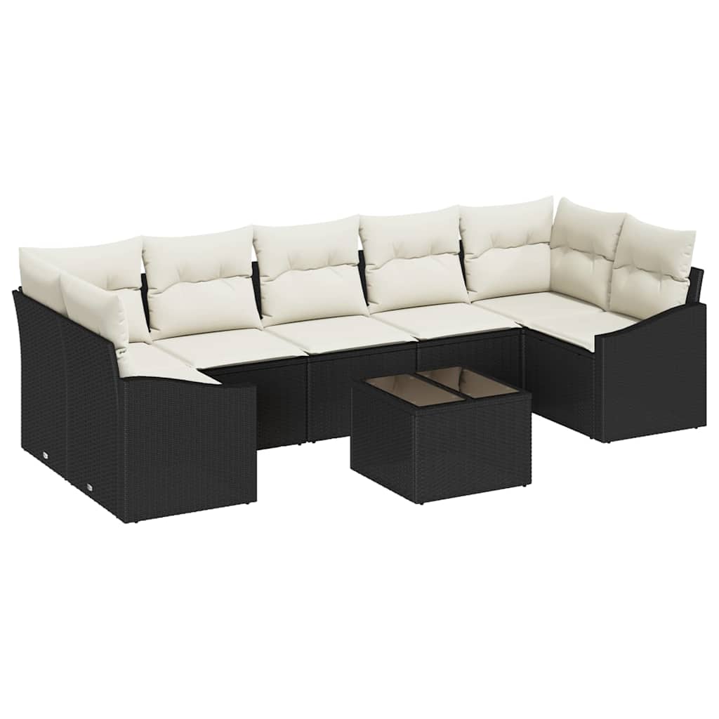 Havesofa Sæt med pude med pude Sort og Cream 55 x 55 x 37 cm