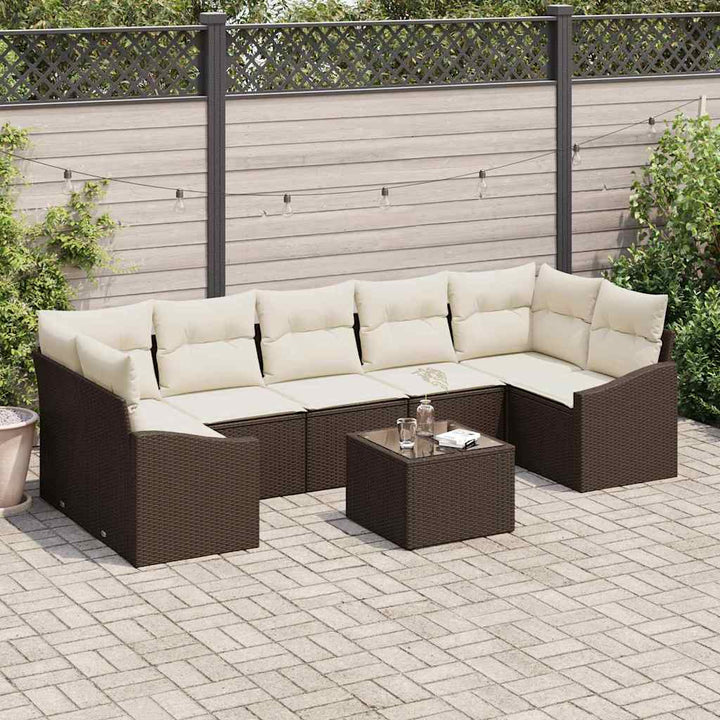 Havesofa Sæt med pude med pude Brun og Creme 55 x 55 x 37 cm