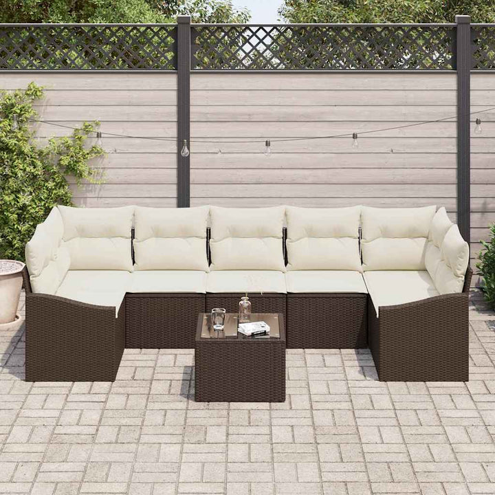 Havesofa Sæt med pude med pude Brun og Creme 55 x 55 x 37 cm