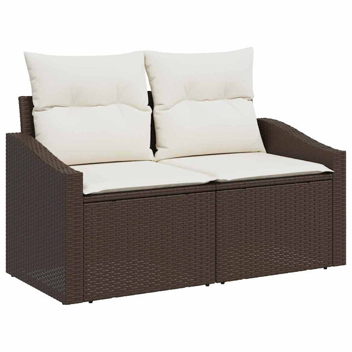 Havesofa Sæt med pude med pude Brun og Creme 55 x 55 x 37 cm