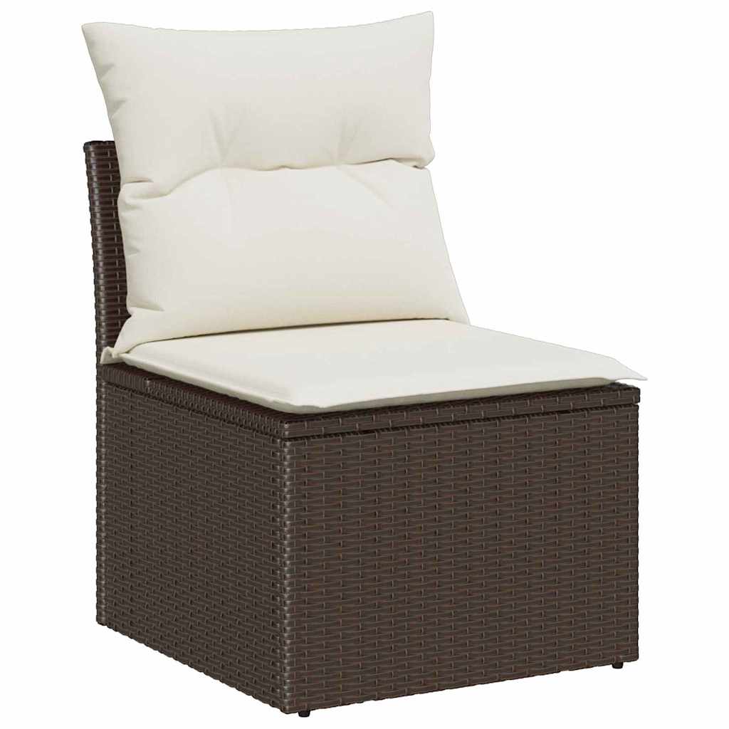 Havesofa Sæt med pude med pude Brun og Creme 55 x 55 x 37 cm