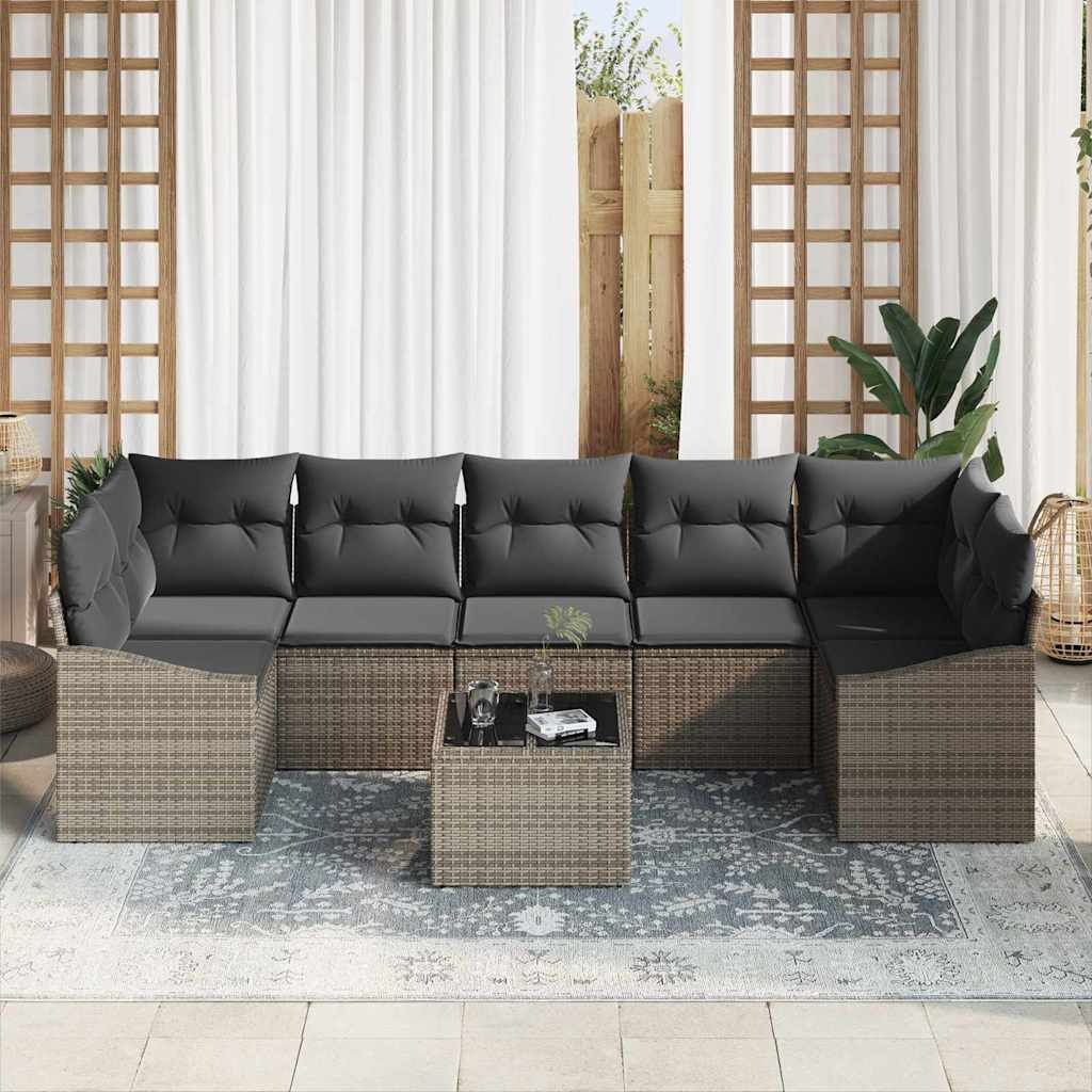 Havesofa Sæt med pude med opbevaring Grå 55 x 55 x 37 cm