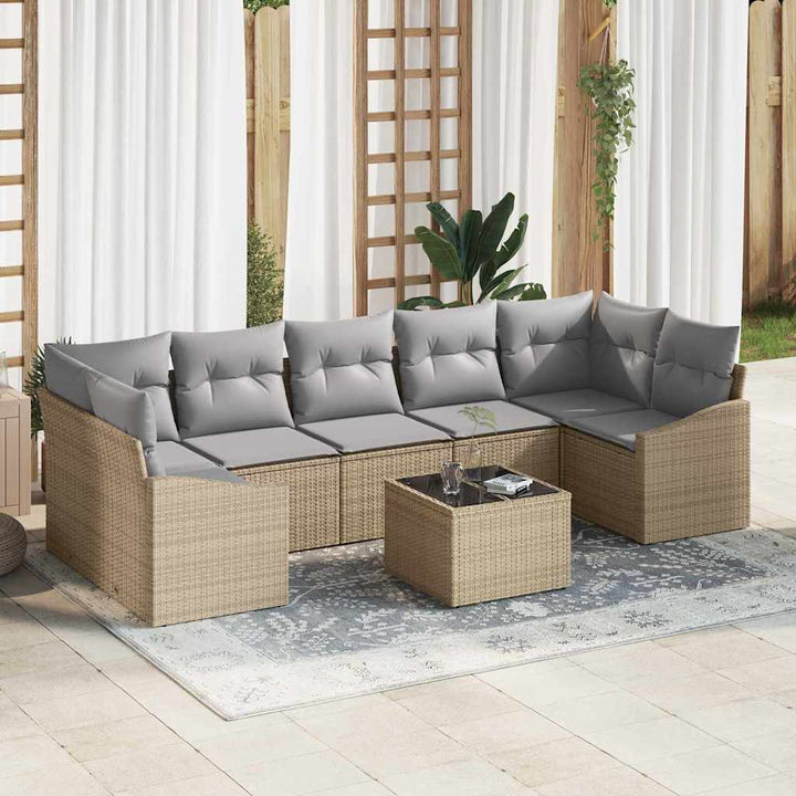 Havesofa Sæt med pude med pude Beige og lys grå 55 x 55 x 37 cm