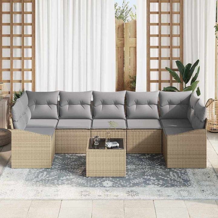 Havesofa Sæt med pude med pude Beige og lys grå 55 x 55 x 37 cm