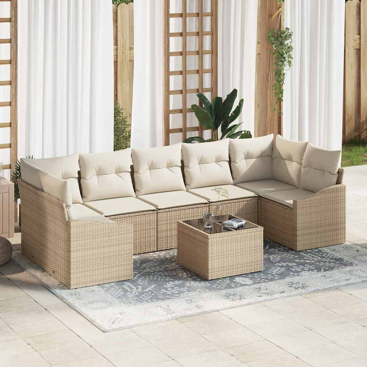 Havesofa Sæt med pude med pude Beige og creme 55 x 55 x 37 cm