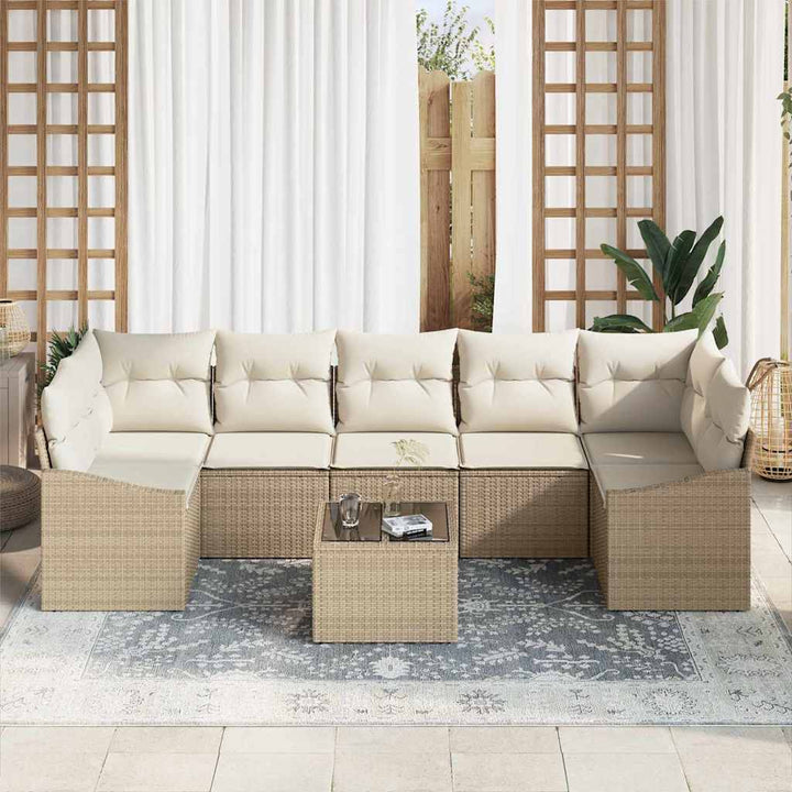 Havesofa Sæt med pude med pude Beige og creme 55 x 55 x 37 cm