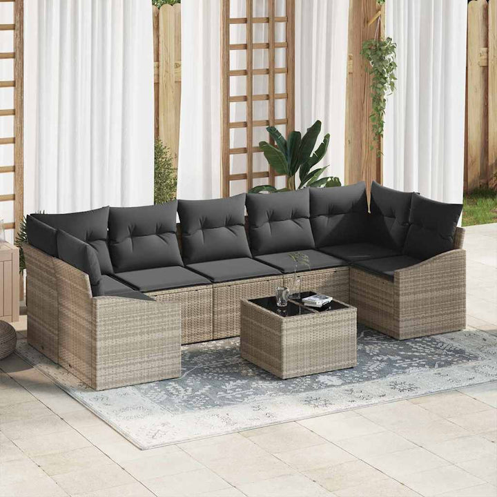 Havesofa Sæt med pude med opbevaring Lysegrå 55 x 55 x 37 cm