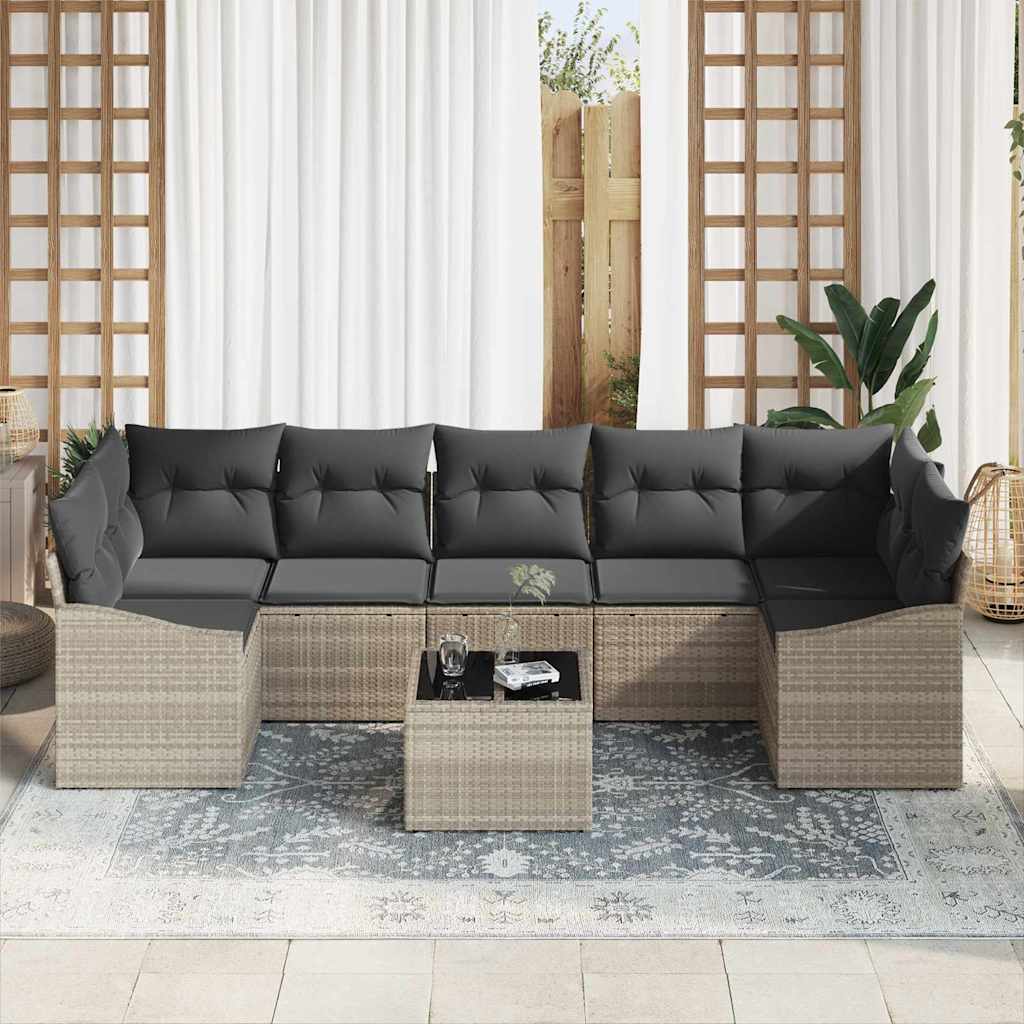 Havesofa Sæt med pude med opbevaring Lysegrå 55 x 55 x 37 cm