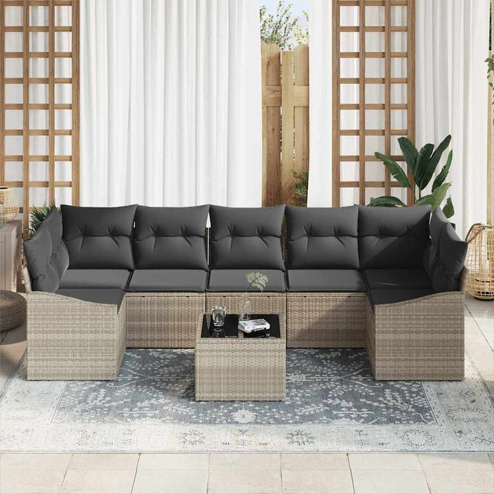 Havesofa Sæt med pude med opbevaring Lysegrå 55 x 55 x 37 cm