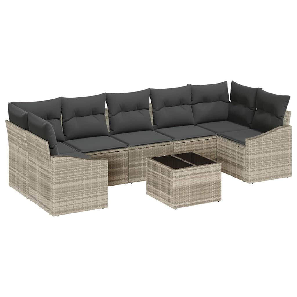 Havesofa Sæt med pude med opbevaring Lysegrå 55 x 55 x 37 cm
