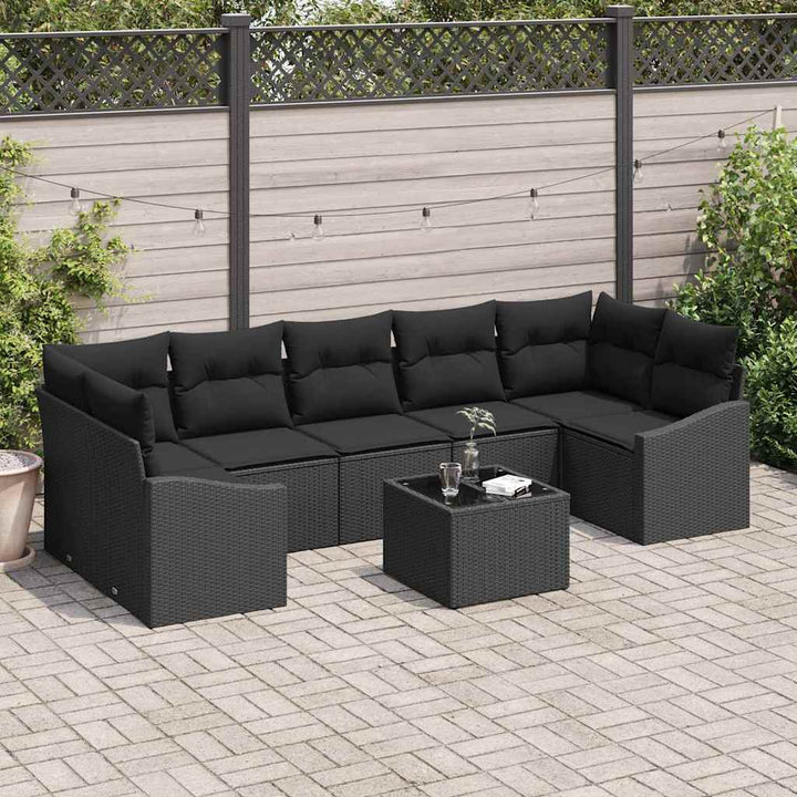 Havesofa Sæt med pude med opbevaring Sort 55 x 55 x 37 cm