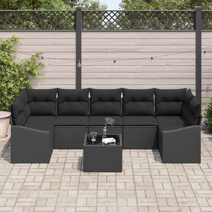 Havesofa Sæt med pude med opbevaring Sort 55 x 55 x 37 cm